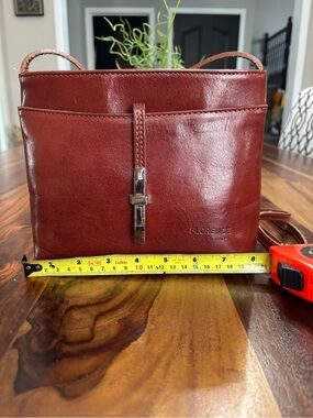 Genuine Leather Deep Red Crossbody Bag